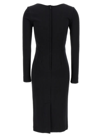 Black Viscose Midi Dress