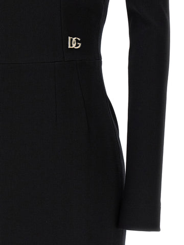 Black Viscose Midi Dress