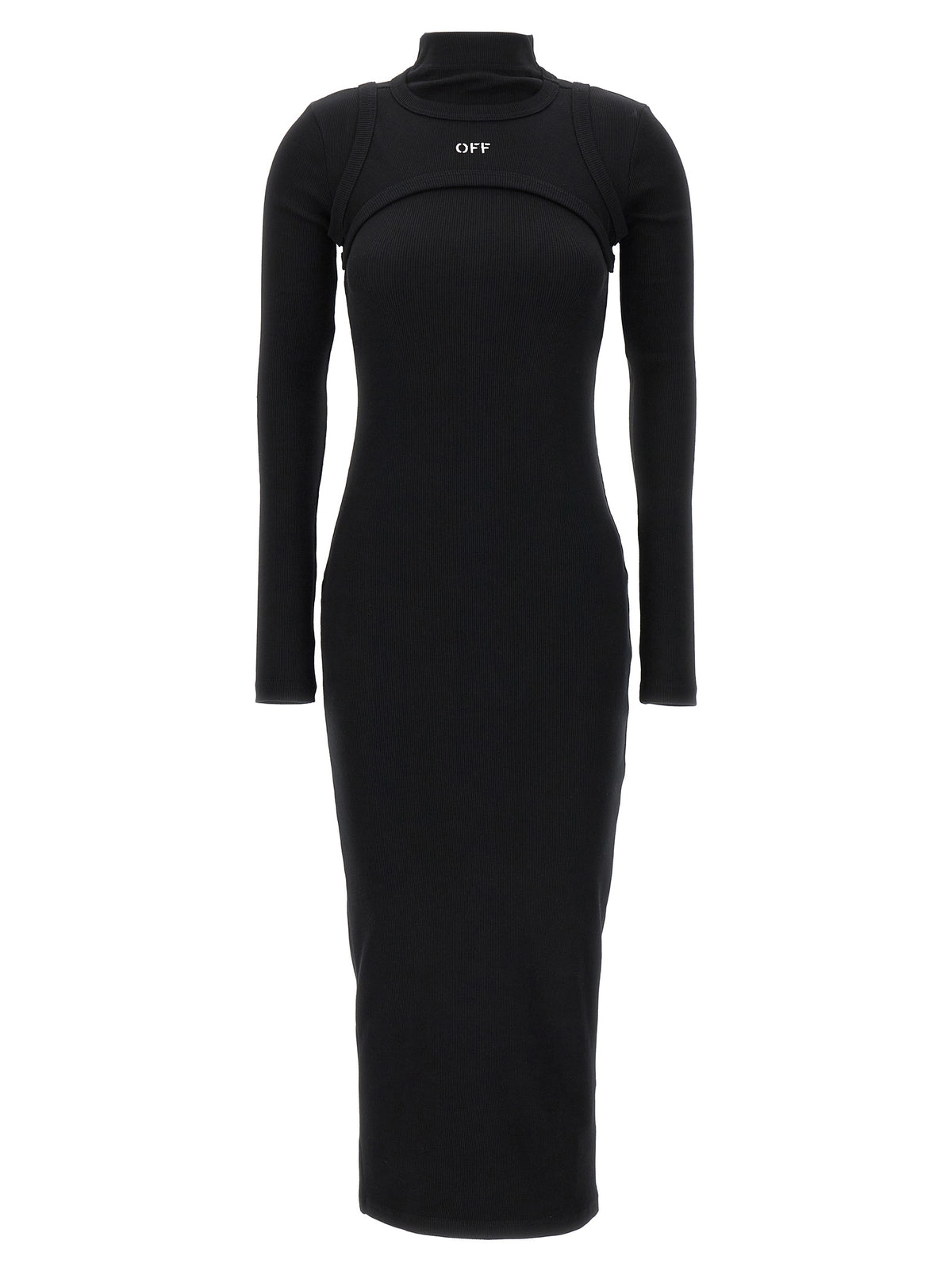 Black Cotton Midi Dress