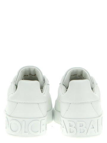White Calfskin Low Top Sneakers