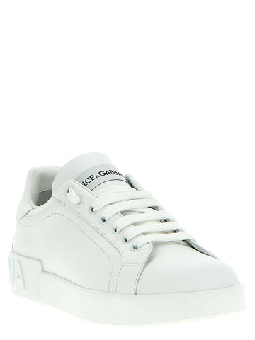 White Calfskin Low Top Sneakers
