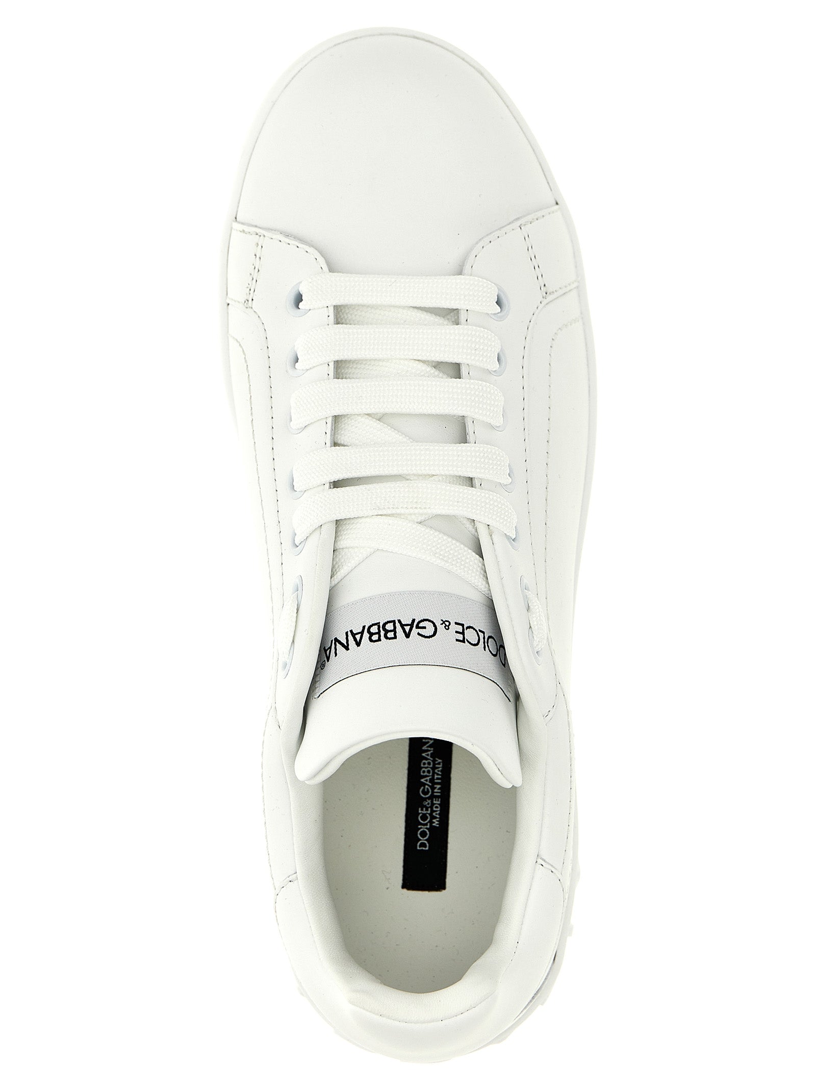 White Calfskin Low Top Sneakers
