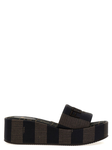 Brown Cotton Slides