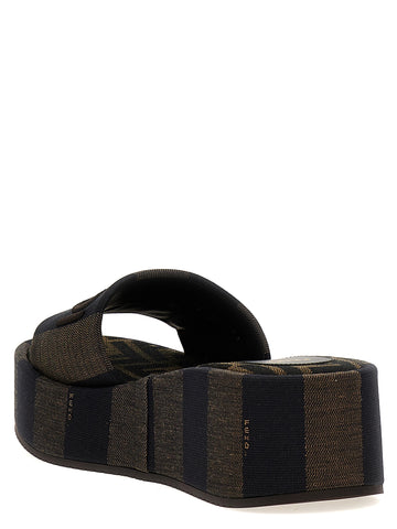Brown Cotton Slides