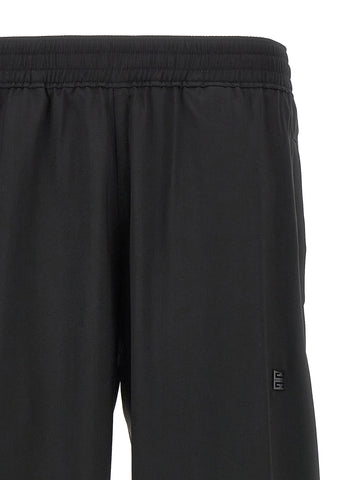 Black Virgin Wool Casual Pants