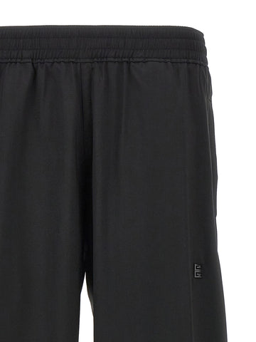 Black Virgin Wool Casual Pants