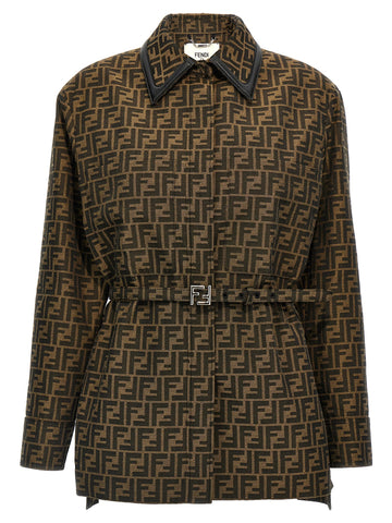 Brown Polyester Leather Jacket