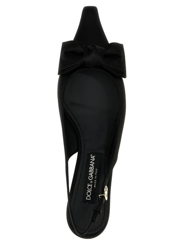 Black Viscose Mid Heel Pumps