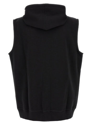 Black Cotton Sleeveless Jacket