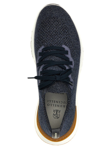 Blue Cotton Athletic Sneakers