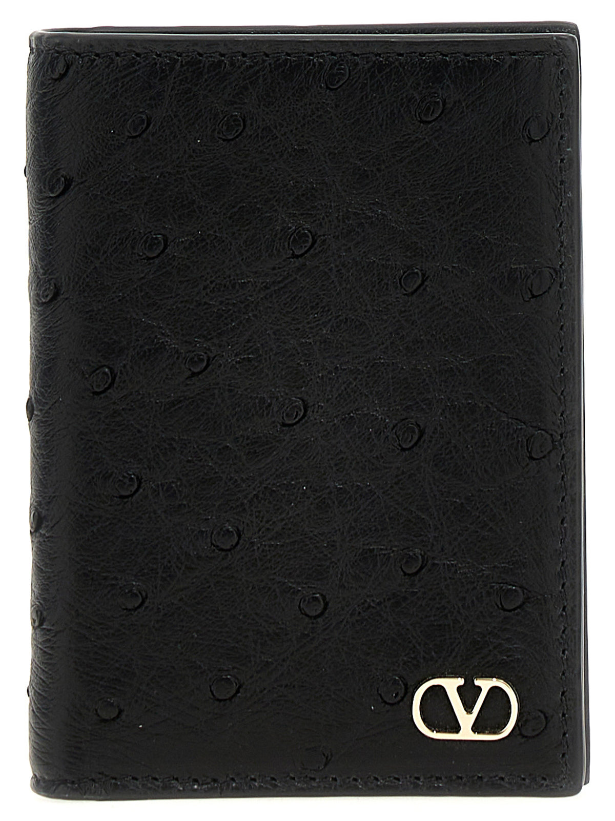 Black Ostrich Skin Cardholder