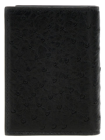 Black Ostrich Skin Cardholder