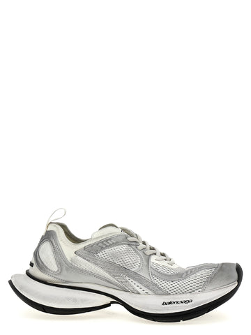 Gray Polyester Athletic Sneakers