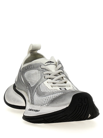 Gray Polyester Athletic Sneakers