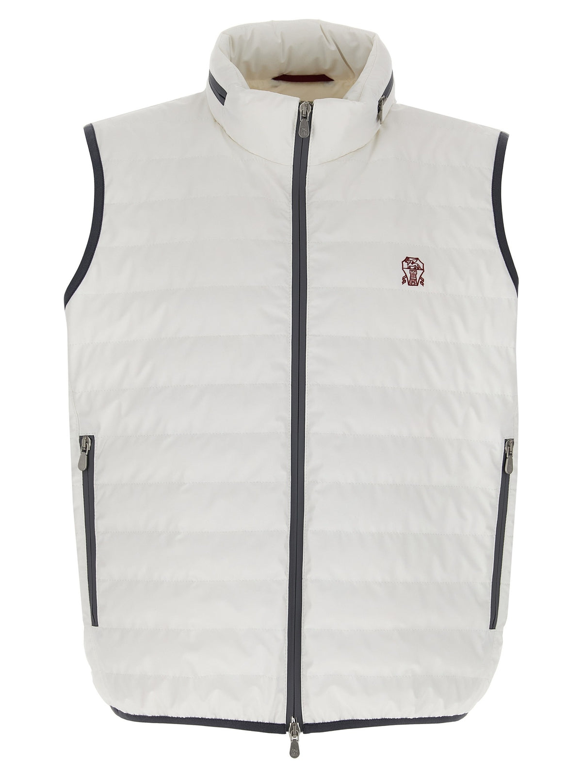 White Polyamide Sleeveless Jacket
