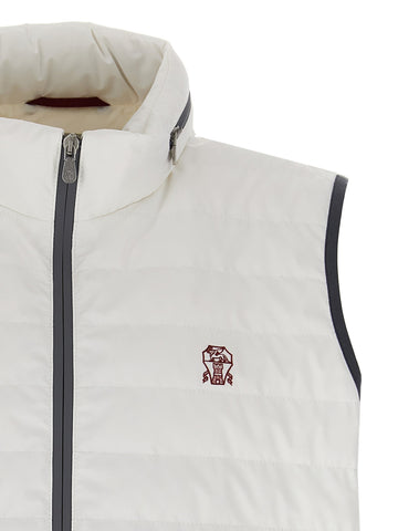 White Polyamide Sleeveless Jacket