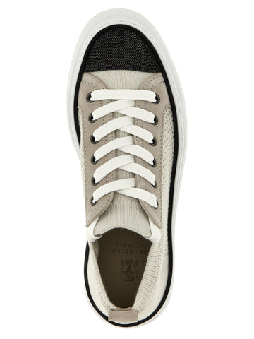 Multicolor Cotton Low Top Sneakers