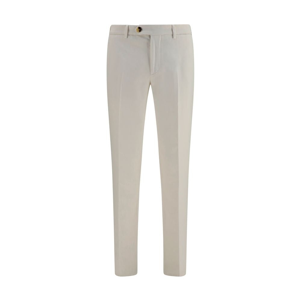 White Cotton Casual Pants