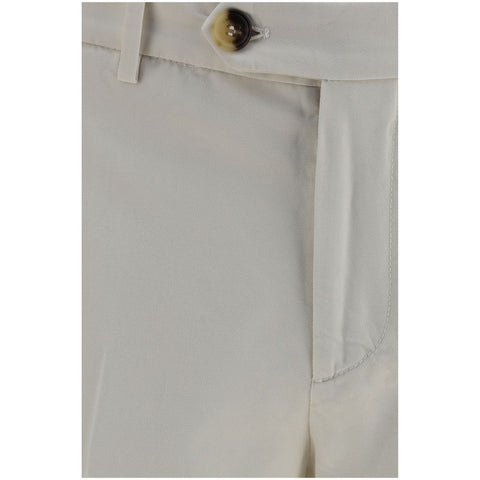 White Cotton Casual Pants