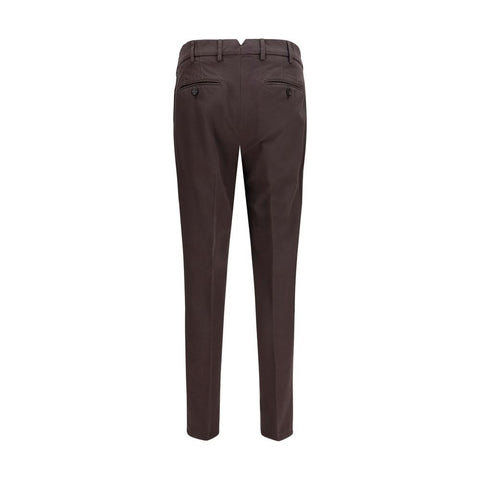 Brown Cotton Casual Pants