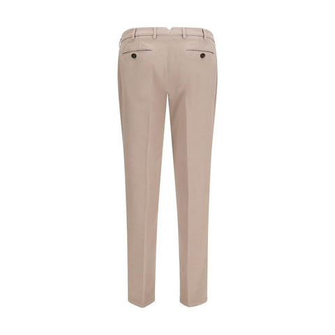 Beige Cotton Casual Pants