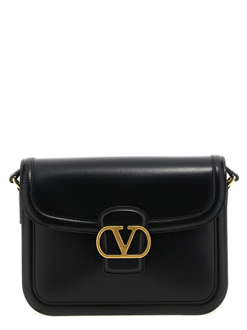 Black Calfskin Shoulder Bag