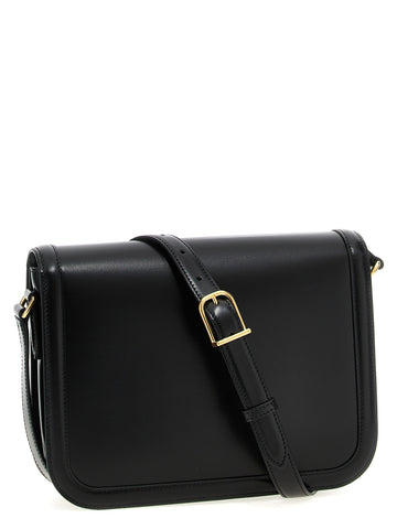 Black Calfskin Shoulder Bag