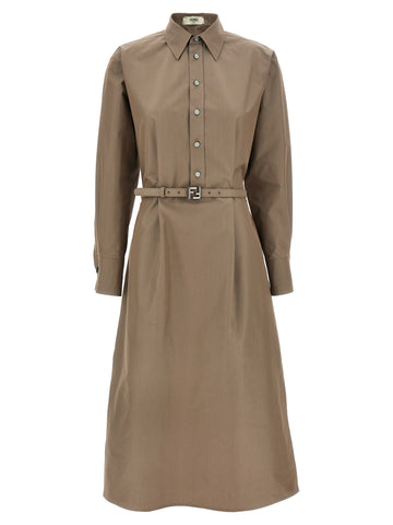 Gray Cotton Midi Dress