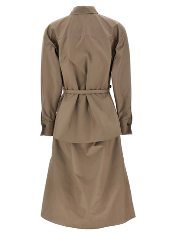 Gray Cotton Midi Dress