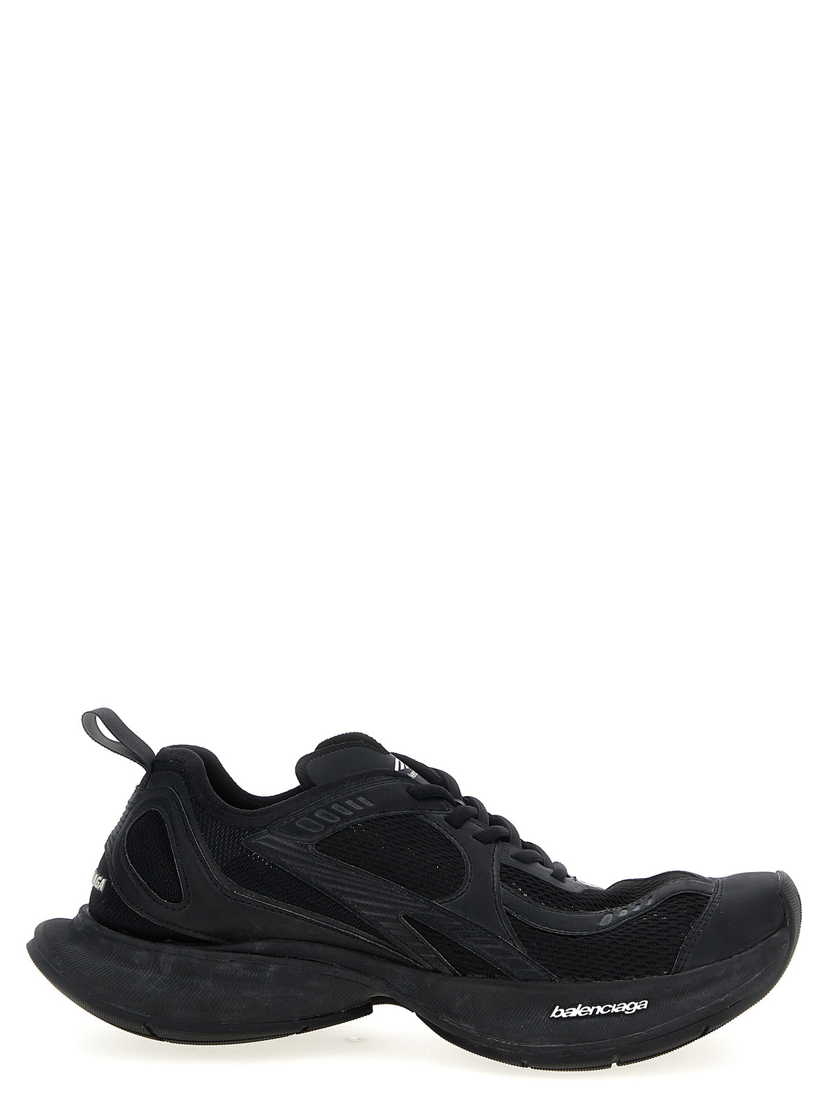 Black Polyester Athletic Sneakers