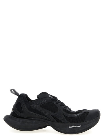 Black Polyester Athletic Sneakers