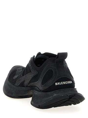 Black Polyester Athletic Sneakers