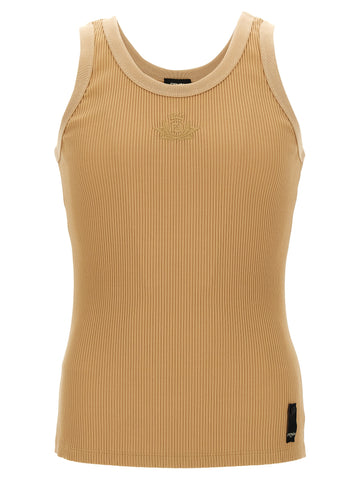 Beige Polyamide Tank Tops