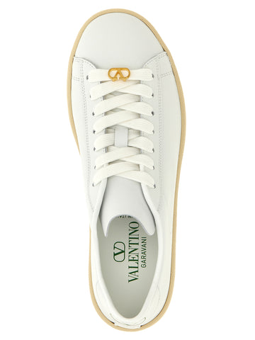 White Calfskin Low Top Sneakers