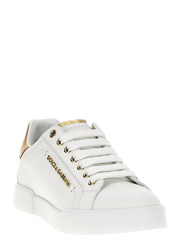 Gold Calfskin Low Top Sneakers