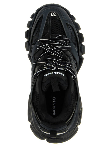 Black Polyethylene Athletic Sneakers