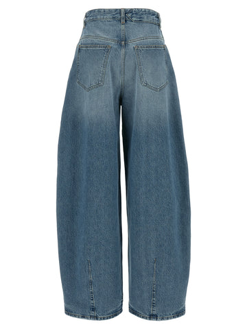 Blue Cotton High-Waisted Jean