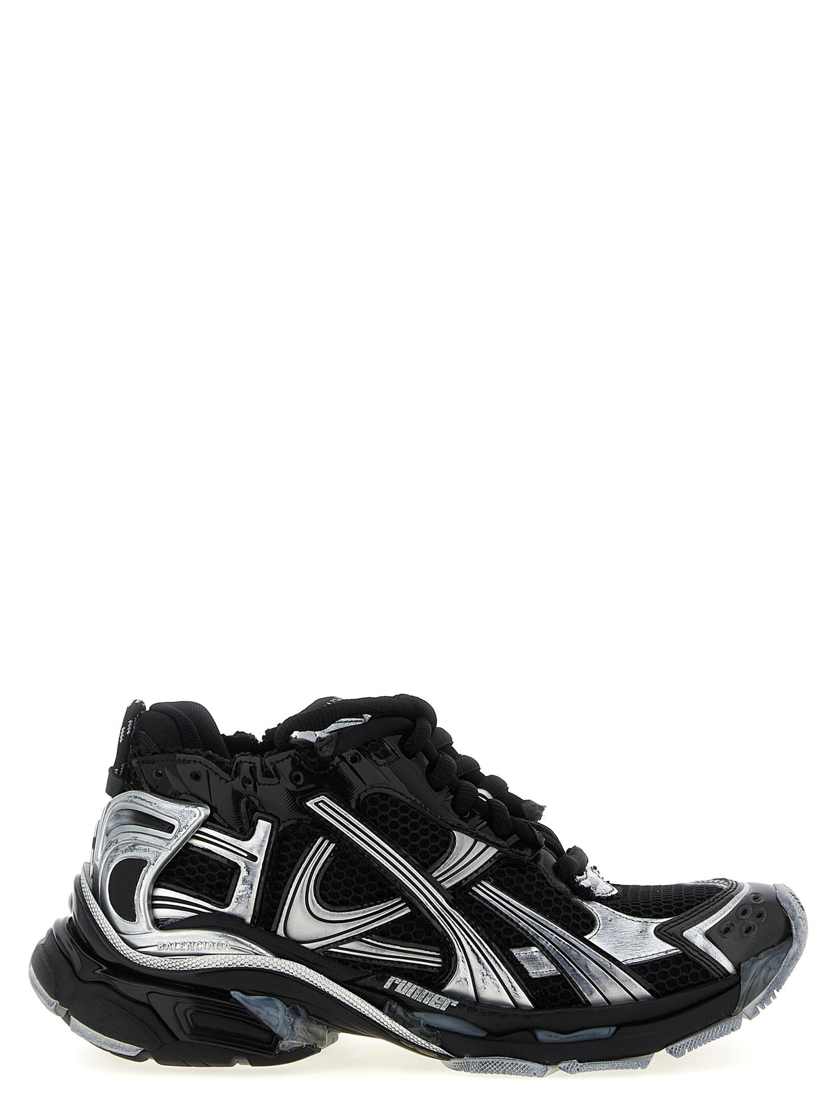 Black Polyethylene Athletic Sneakers