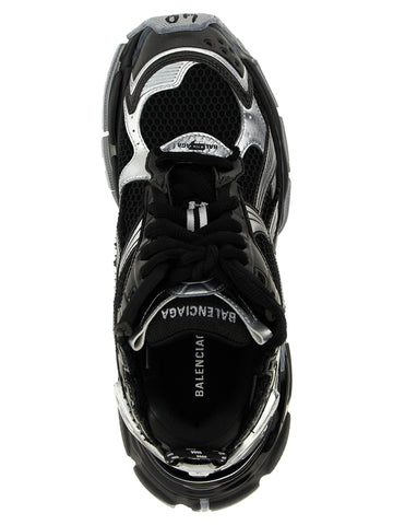 Black Polyethylene Athletic Sneakers
