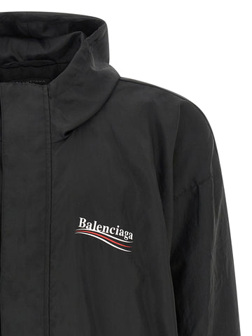 Black Polyester Shell Jacket
