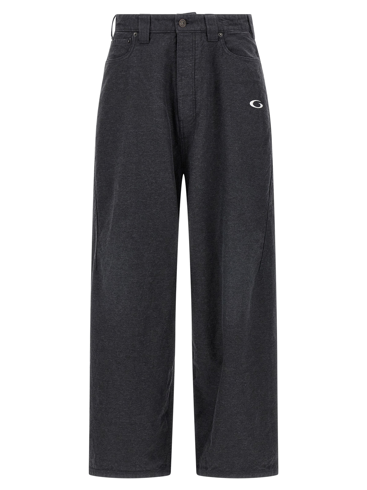 Gray Cotton Casual Pants