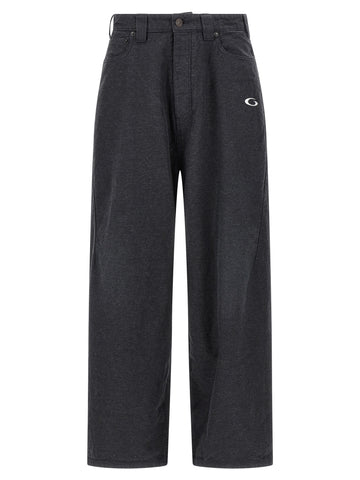 Gray Cotton Casual Pants