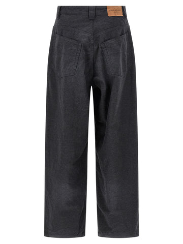 Gray Cotton Casual Pants