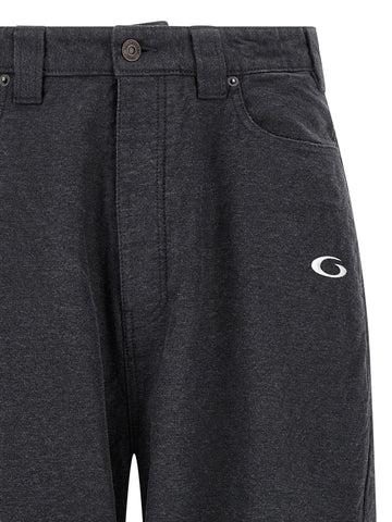Gray Cotton Casual Pants