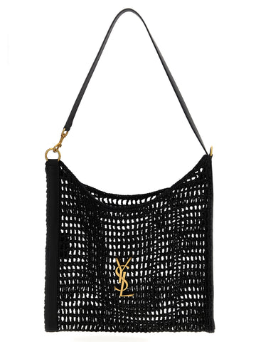 Black Raffia Shoulder Bag