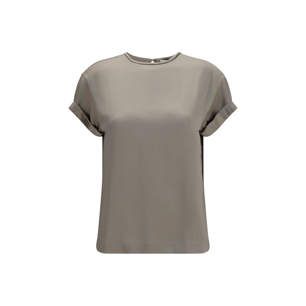 Beige Elastane Blouse