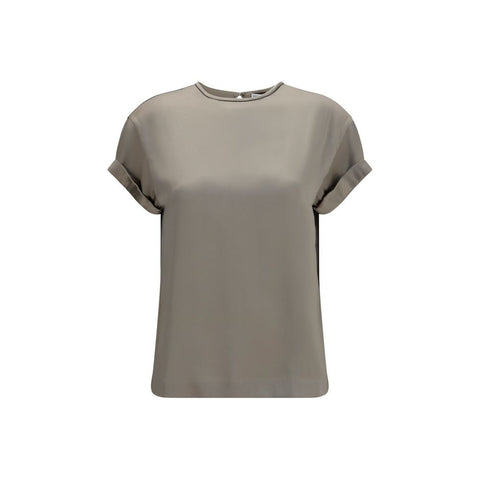 Beige Elastane Blouse
