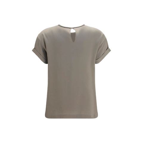 Beige Elastane Blouse