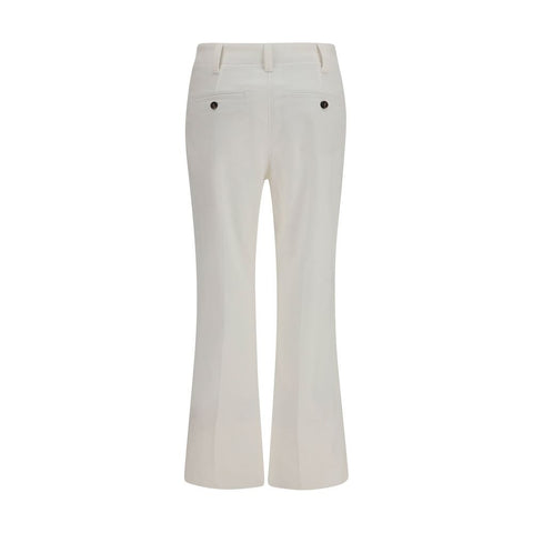 White Cotton Flared Pants