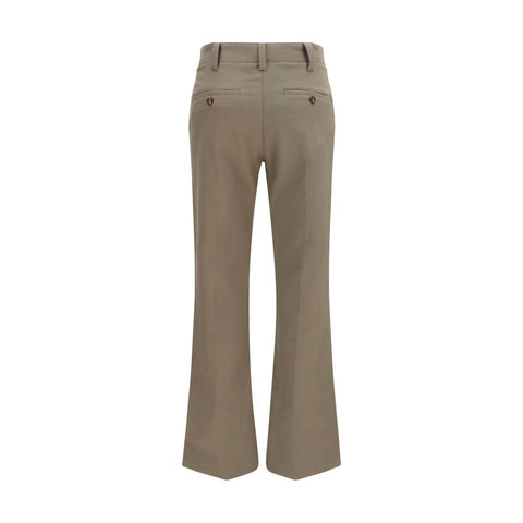 Brown Cotton Flared Pants